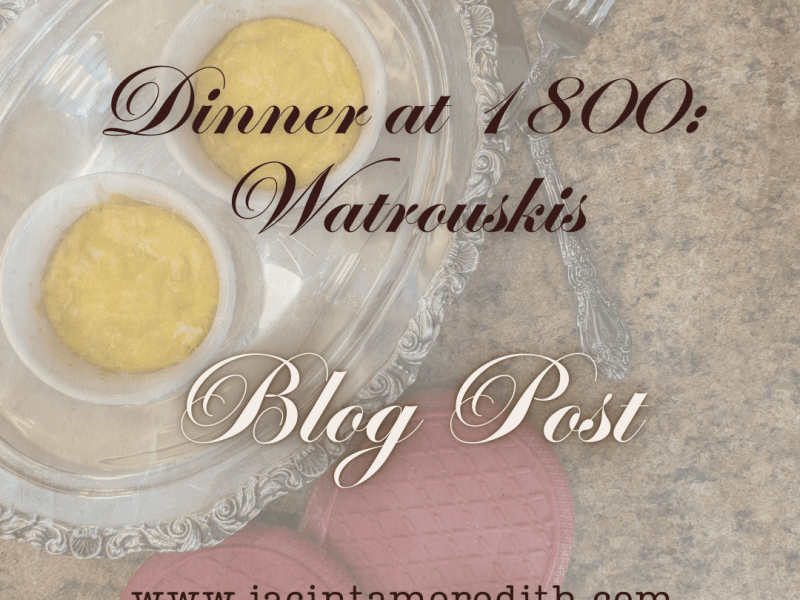 Dinner at 1800:&nbsp;Watrouskis